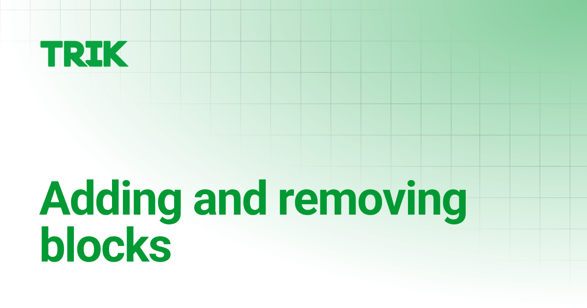 Adding and removing blocks | Руководство по работе с TRIK Studio